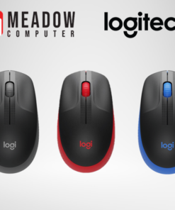 Logitech M190 Full-Size Wireless Mouse (Charcoal/ Blue/ Red)